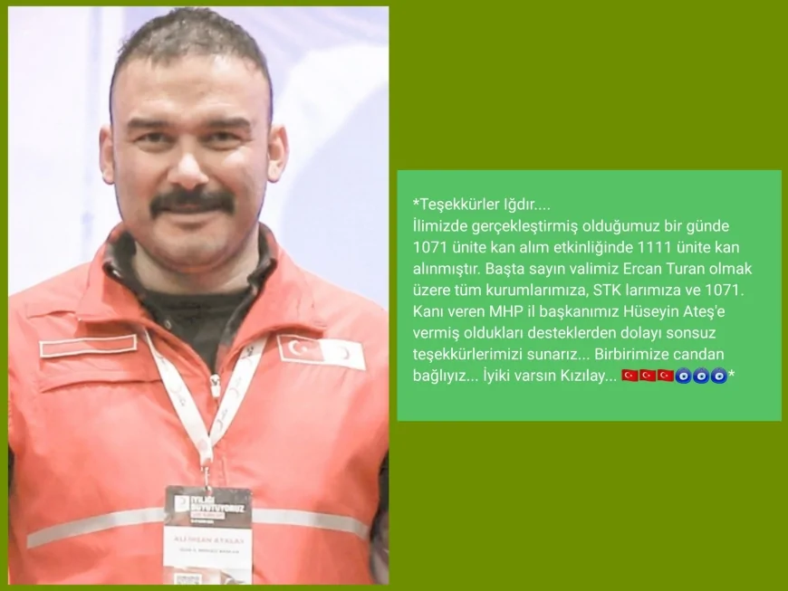 Iğdır Kızılay Derneği İl Başkanı ve Iğdır Üniversitesi Akademisyeni Doç. Dr. Ali İhsan Atalay'dan Teşekkür Mesajı