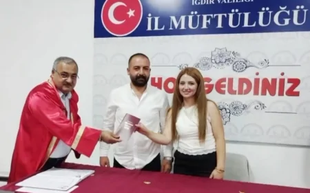 Müftü Zahit Demirel'in Kıydığı Nikâhla Edanur Karakuş ve Volkan Kavri Evlendi